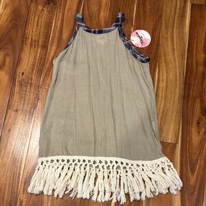 Hayden Beige Dress with Fringe Detail - girls size 7